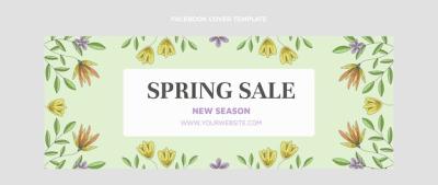 Hand Drawn Spring Social Media Cover Template – Free Download