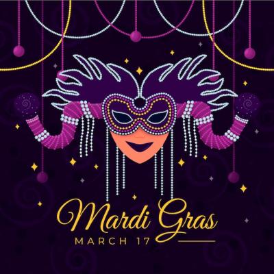 Mardi Gras Mask Vector Template for Free Download