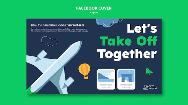 Realistic Airport Concept Facebook Cover