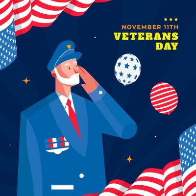 Flat Veterans Day Illustration