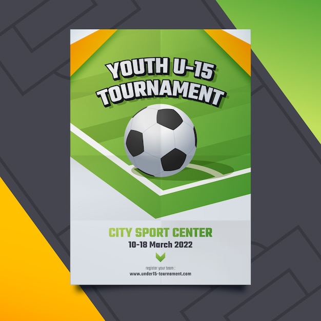 Gradient Soccer Tournament Poster Template for Free Download