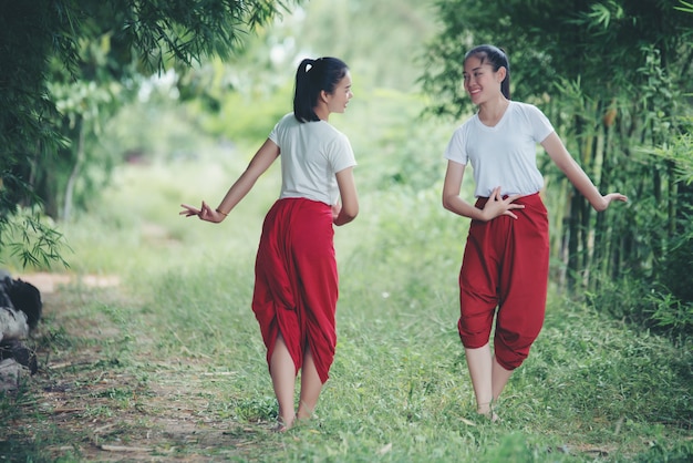 Portrait of Thai young lady in Art culture Thailand Dancing, Thailand