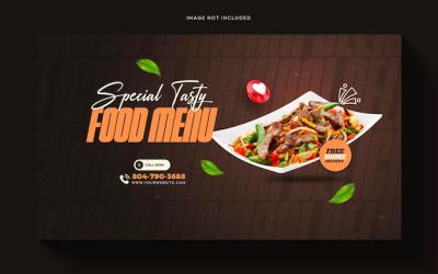 Food Menu and Restaurant Web Banner or Cover Template Design