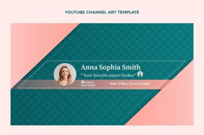 Real Estate YouTube Channel with Gradient Vector Templates – Free Download