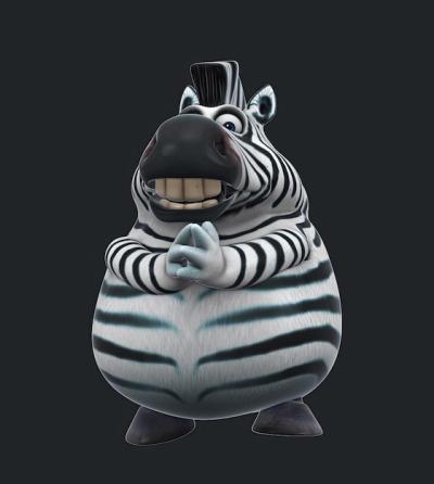 Fun 3D Cartoon Zebra Clapping