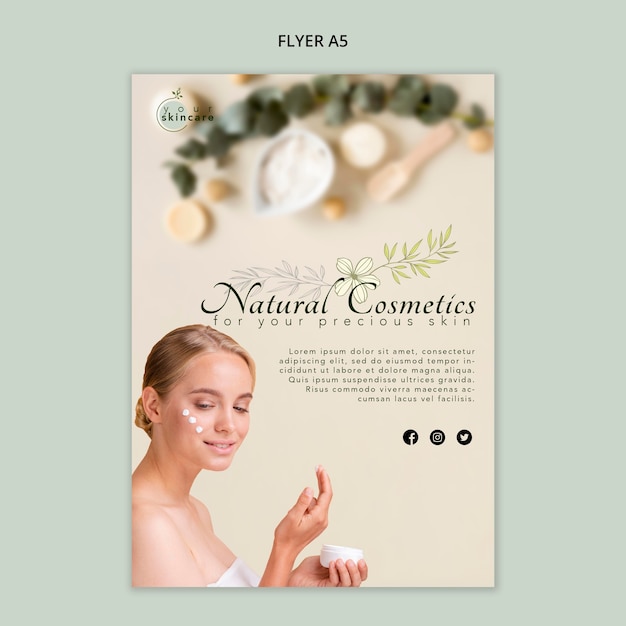 Natural Cosmetics Flyer Template – Free Download