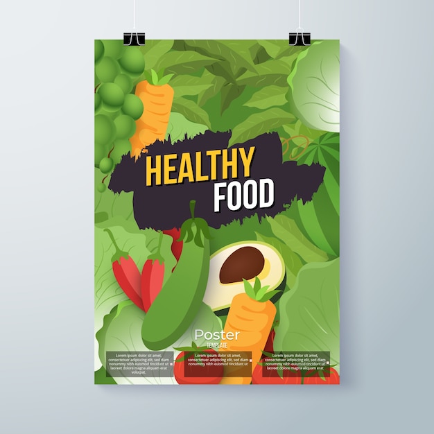 Vector Template: Healthy Food Poster Style