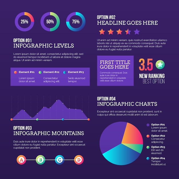 Gradient Infographics Pack – Free Download for Vector Templates