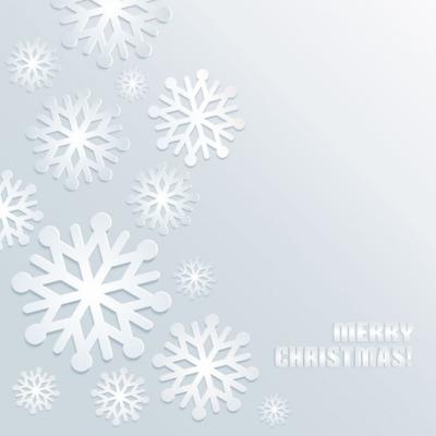 Vector Templates: White Snowflakes on a Gray Background