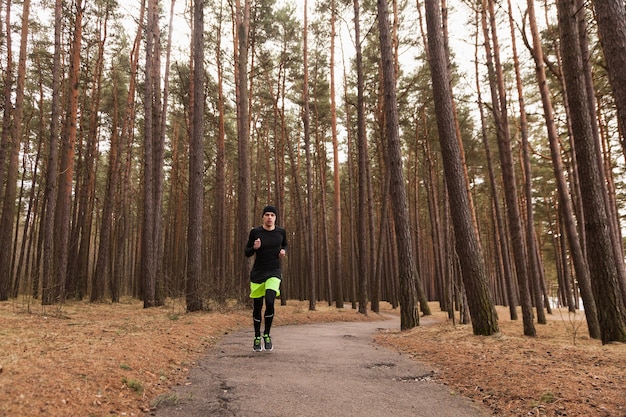 Man Jogging in Woods Free Stock Photo Download