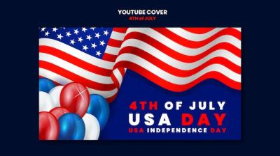 Realistic 4th of July Template Design