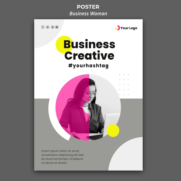 Vertical Poster Template for Businesswoman