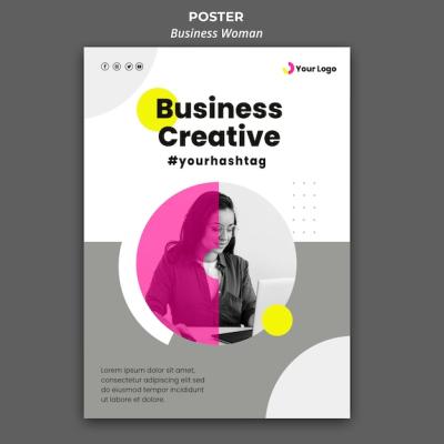 Vertical Poster Template for Businesswoman