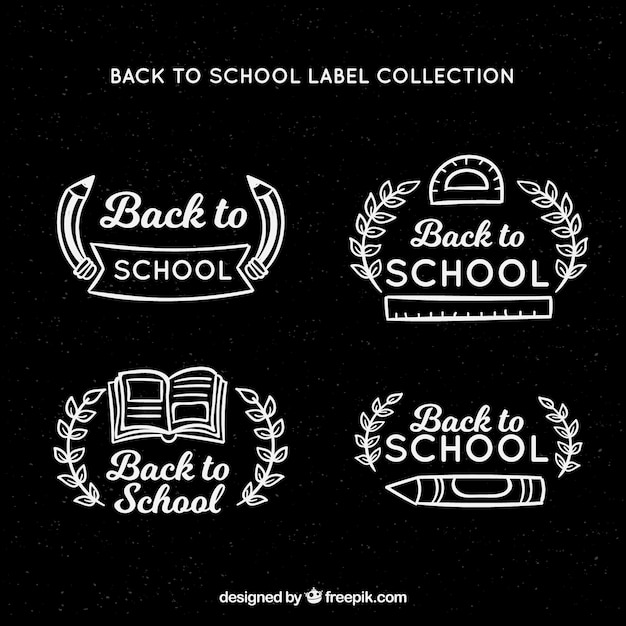 Back to School Badge Collection in Blackboard Style