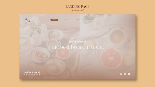 Landing page template for elegant and fancy restaurant