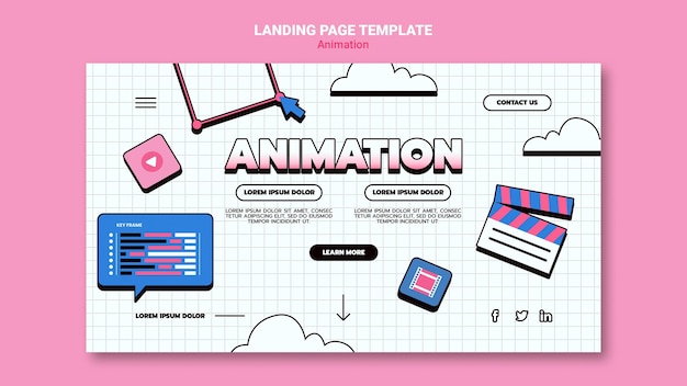 Computer Animation Landing Page Templates for Free Download