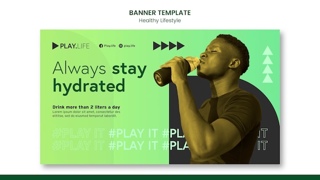 Green Healthy Lifestyle Banner Template