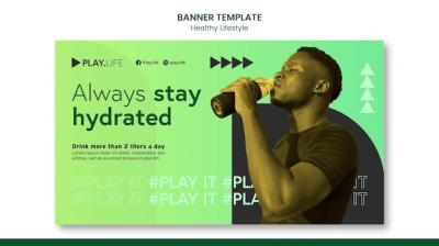 Green Healthy Lifestyle Banner Template