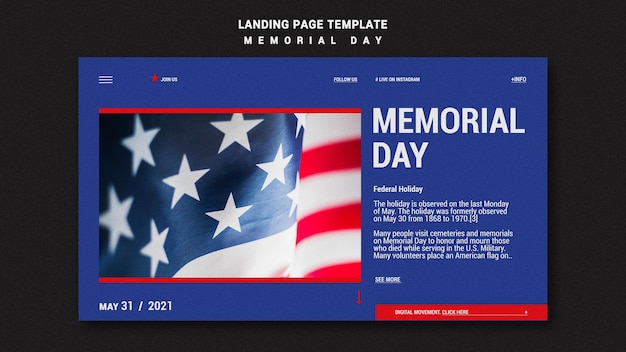 Memorial Day Landing Page Template