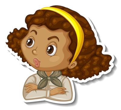 Girl in safari costume cartoon character