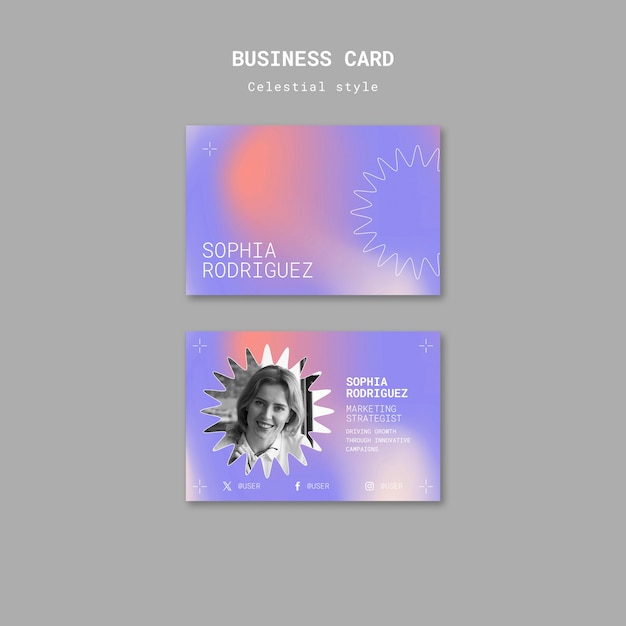 Gradient celestial style business card