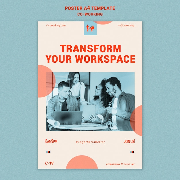 Co-working Horizontal Print Template