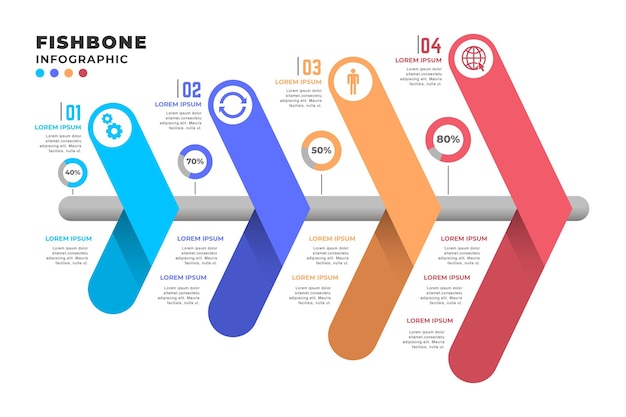 Vector Fishbone Infographic Template