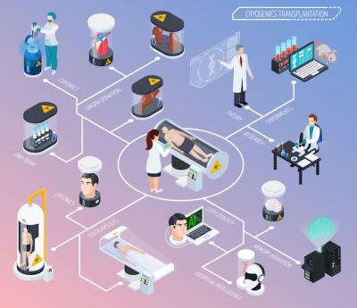 Cryonics Flowchart Isometric Composition – Free Download