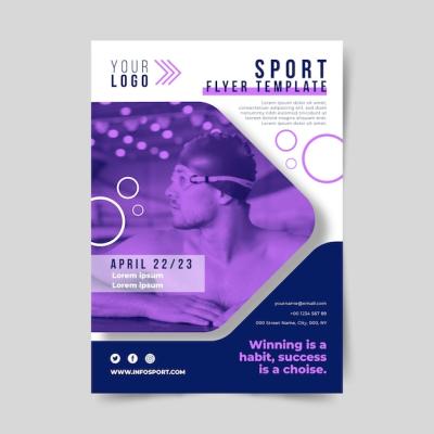 Sport Poster Template Featuring a Swimming Guy