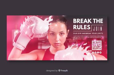 Sport Banner Template with Photo – Free Download