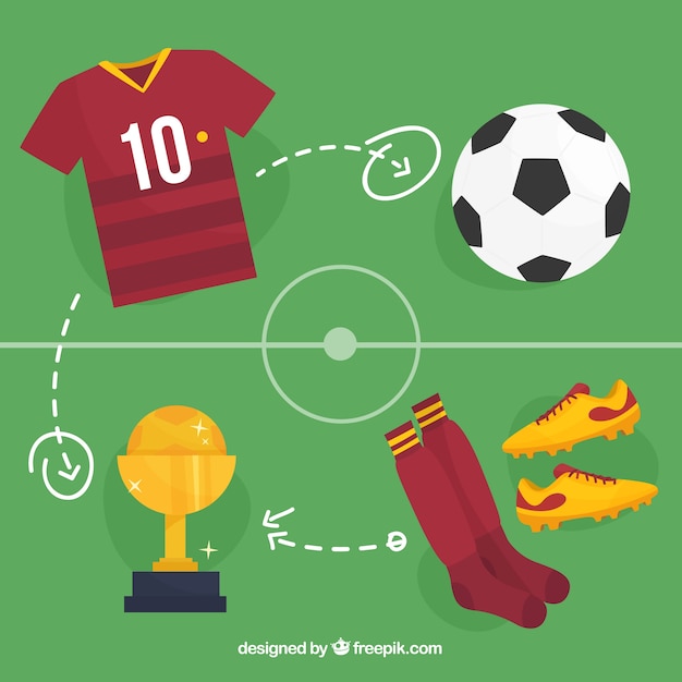 Soccer Elements Collection with Equipment – Free Stock Photo