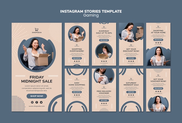 Instagram stories template for online shopping