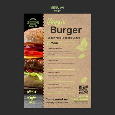 Burger Menu Template Design