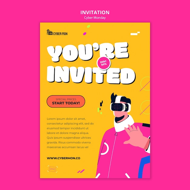 Cyber Monday Sales Invitation Template