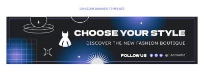 Gradient boutique linkedin banner template