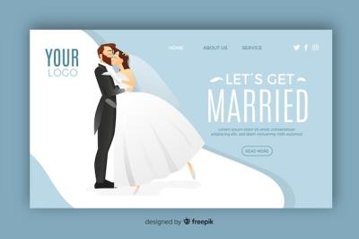 Beautiful Wedding Landing Page Vector Templates – Free Download