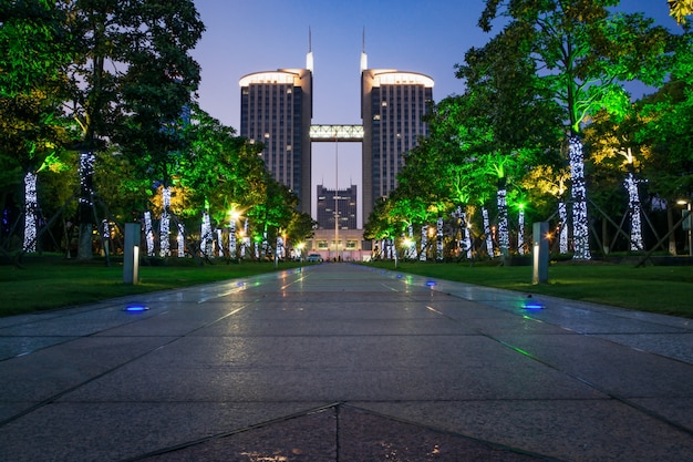 A park and the city