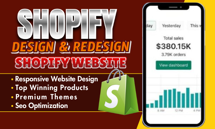 I will Shopify store design, Shopify website create, Shopify dropshipping store redesign