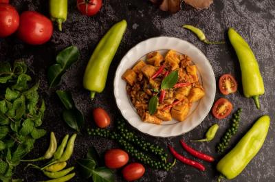 Stir Fried Curry Paste with Bamboo Shoot and Minced Pork – Free Stock Photo Download