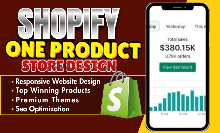 create one product shopify store design shopify dropshipping store shopify store