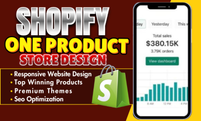 create one product shopify store design shopify dropshipping store shopify store