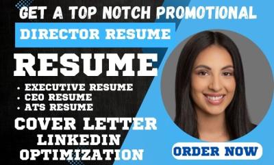 I will craft executive resume, professional resume, cover letter, director resume, resume