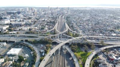 Aerial Shot of the MacArthur Maze Oakland California, USA