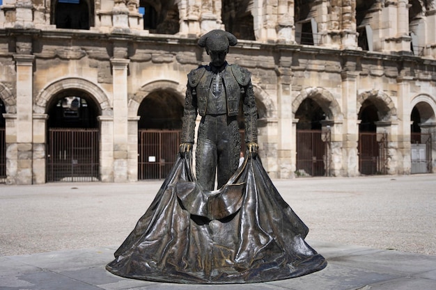 Statue in Front of the Arena Nimes – Free Stock Photo