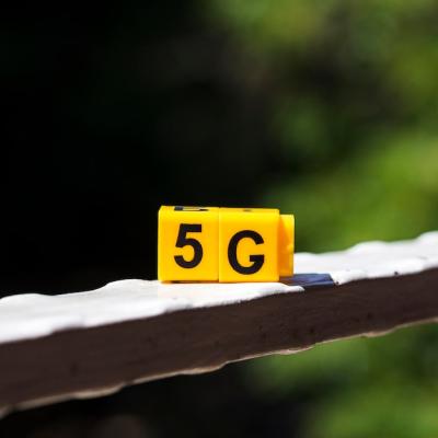 Close-up 5g snap cubes with defocused background