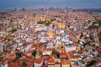 Aerial view of Galata tower and Istanbul city in Turkey – Free Stock Photo for Download