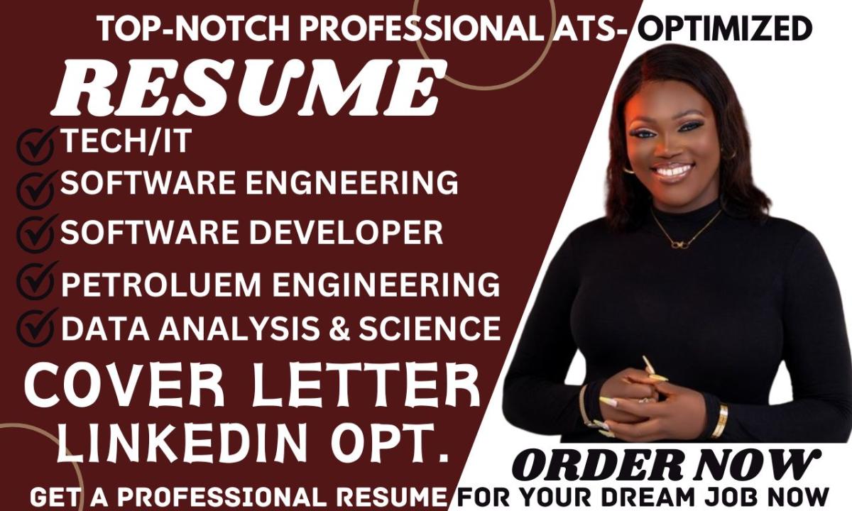 I will write engineering resume construction, project manager, IT tech, plumber, marine