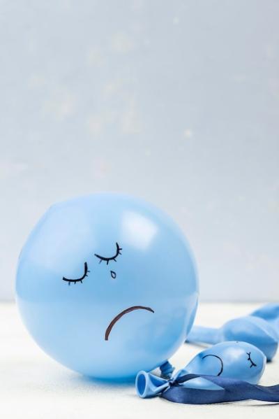 Front View of Sad Balloon for Blue Monday