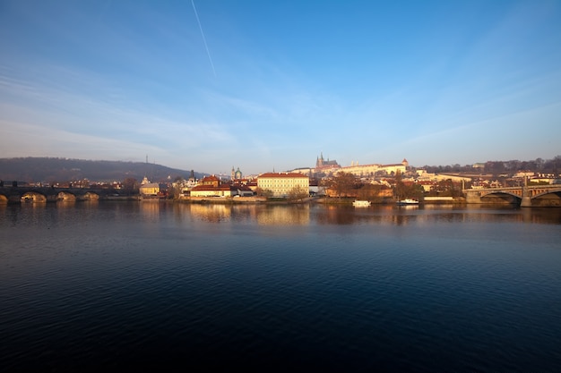 Evening View of Prague: Free Download High Quality Stock Photo