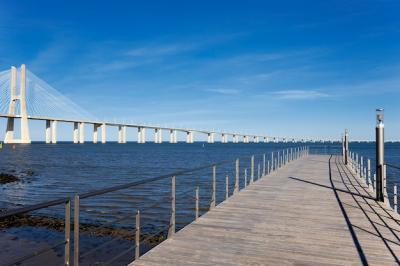 Big Vasco da Gama Bridge in Lisbon